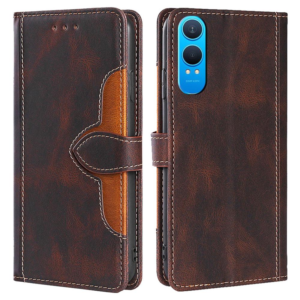For OnePlus Nord CE4 Lite 5G/Oppo K12x 5G (China) Case Leather Wallet Phone Cover with Straw Hat Magnetic Clasp