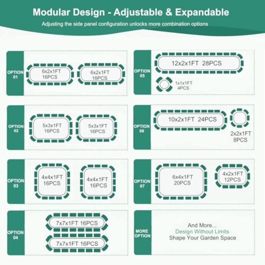 4 In 1 Galvanized Raised Garden Bed 6x2x1ft 2Packs Modular Planter Box Outdoor Metal Raised Bed Kit with Bracing Rods for Garde