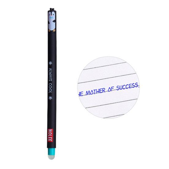 Smazatelná propiska 0,7 mm s černým inkoustem, s měkkým úchopem šetrným k pokožce, roztomilé zvířecí víčka, design s tlačítkem, doplňovatelné tužky, školní potřeby