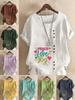 Women's Fashion Love Letter Printing Shot Sleeve T-shirt Loose Cotton Shirt Casual Loose Summer Plus Size Blouse Tops