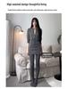 Women's Gray Wool Blend High-Waisted Bodycon A-Line Skirt - Korean Style Elegant Spring Arrival