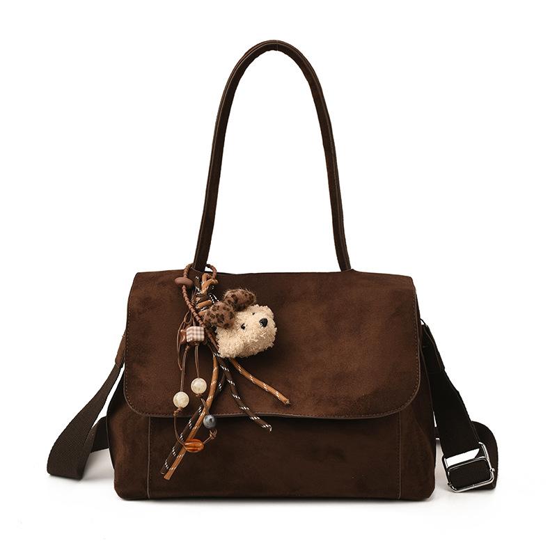 Retro matte large-capacity bag women's 2025 new fashion commuter shoulder messenger bag going out portable tote bag