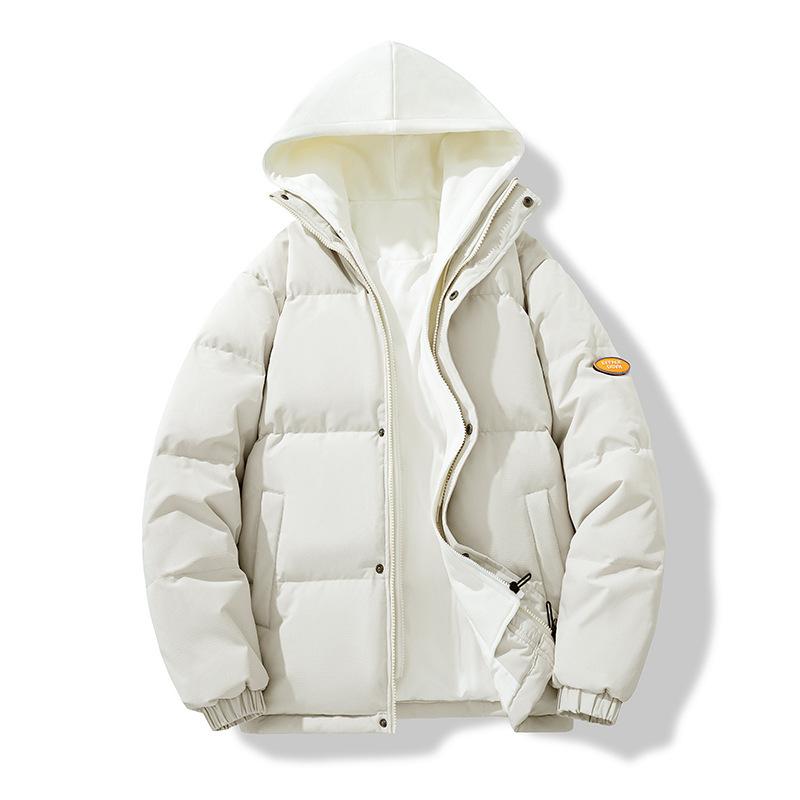 

Winter New Product 90 White Duck Down Youth Style Fashionable Versatile Loose Casual Fake Two Down Jackets Simple Men M бежевый