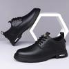 Leather Platform Shoes for Men Fashion Casual New Designer Derby Shoes Male Low Top Work Ankle Boots Men