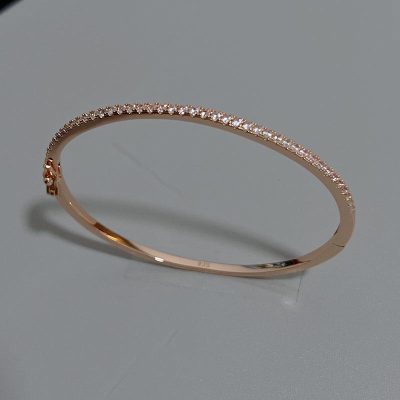 Špičková móda Krásný náramek Čisté Sterlingové stříbro 925 Šperky pro ženy Designový náramek Roztomilý diamantový Párty dárek Šperky Velikost 6