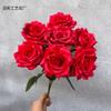 Artificial Rose Bouquet Flower 7 Heads Diamond Rose Bunch for Wedding Bridal Bouquet Party Hotel Home Table Floral Decor