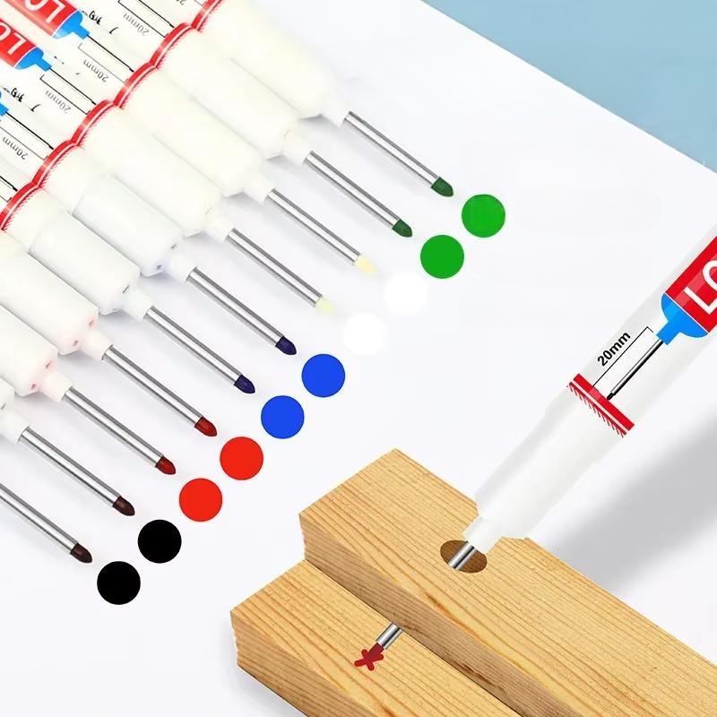 1pc Long Head Marker Marking Pen Permanent Paint Pen Set For Woodworking Decoration Deep Hole Marker Stationery Art Supplies