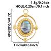 High Quality 304 Stainless Steel Sun Heart Abalone Shell Pendant For Jewelry Making Supplies Enamel Charm Golden DIY Accessories