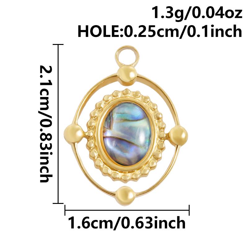 High Quality 304 Stainless Steel Sun Heart Abalone Shell Pendant For Jewelry Making Supplies Enamel Charm Golden DIY Accessories
