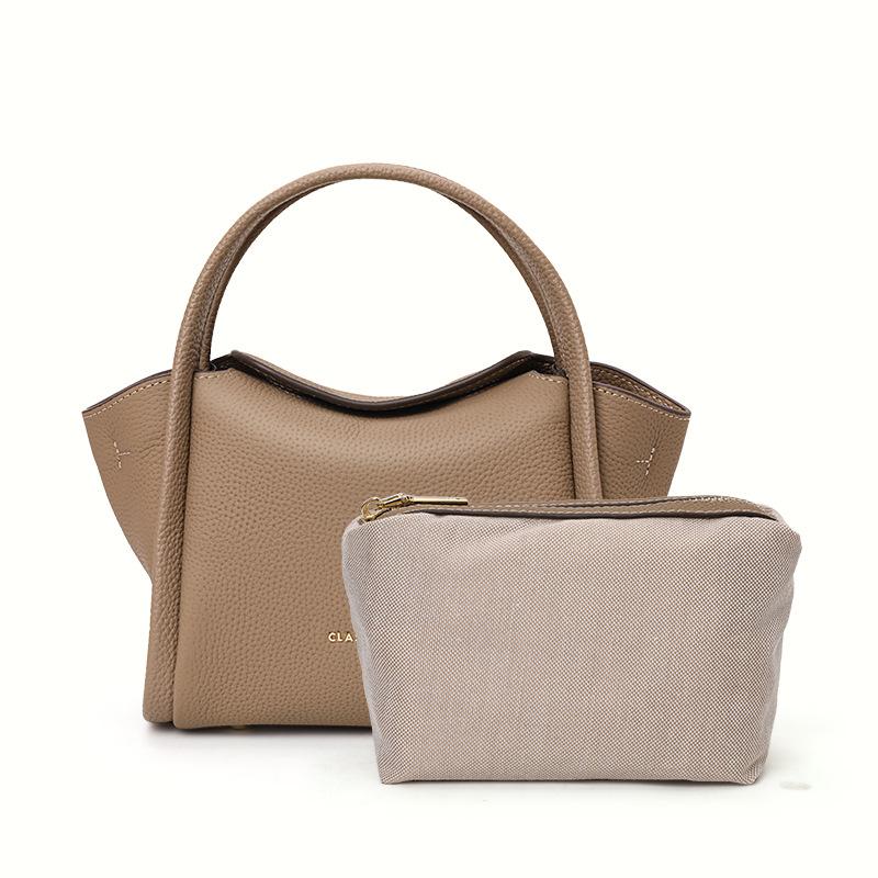 New Crossbody Hand-held Leather Women's Cabbage Basket Bucket Bag Light Luxury Handbag Bag