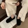 Woolen Boken Shoes Women's Autumn and Winter Velvet 2025 New Korean Version French Retro Flat Bottom One-pedal Thermal Cotton Shoes
