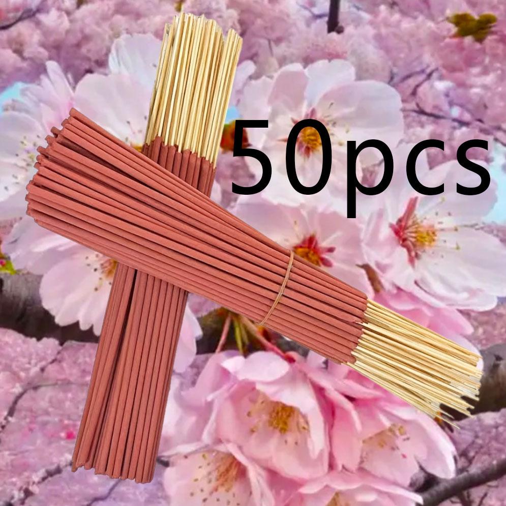 Temu Xi Yin Cherry Blossom Bamboo Incense Sticks - Customizable for Dropshipping