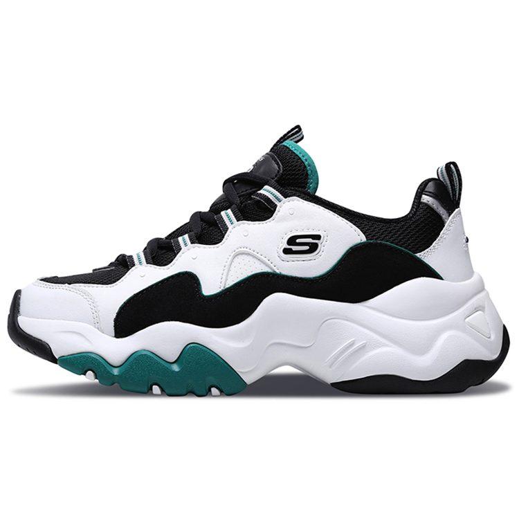 Skechers D'lites 3.0 Gs Black/White/Green Women's 12955-WGRN