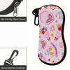 Romantic Floral Heart Soft Sunglasses Case, Portable Valentine Print Spectacle Pouch, Lightweight Eyewear Protective Bag for Travel Gift