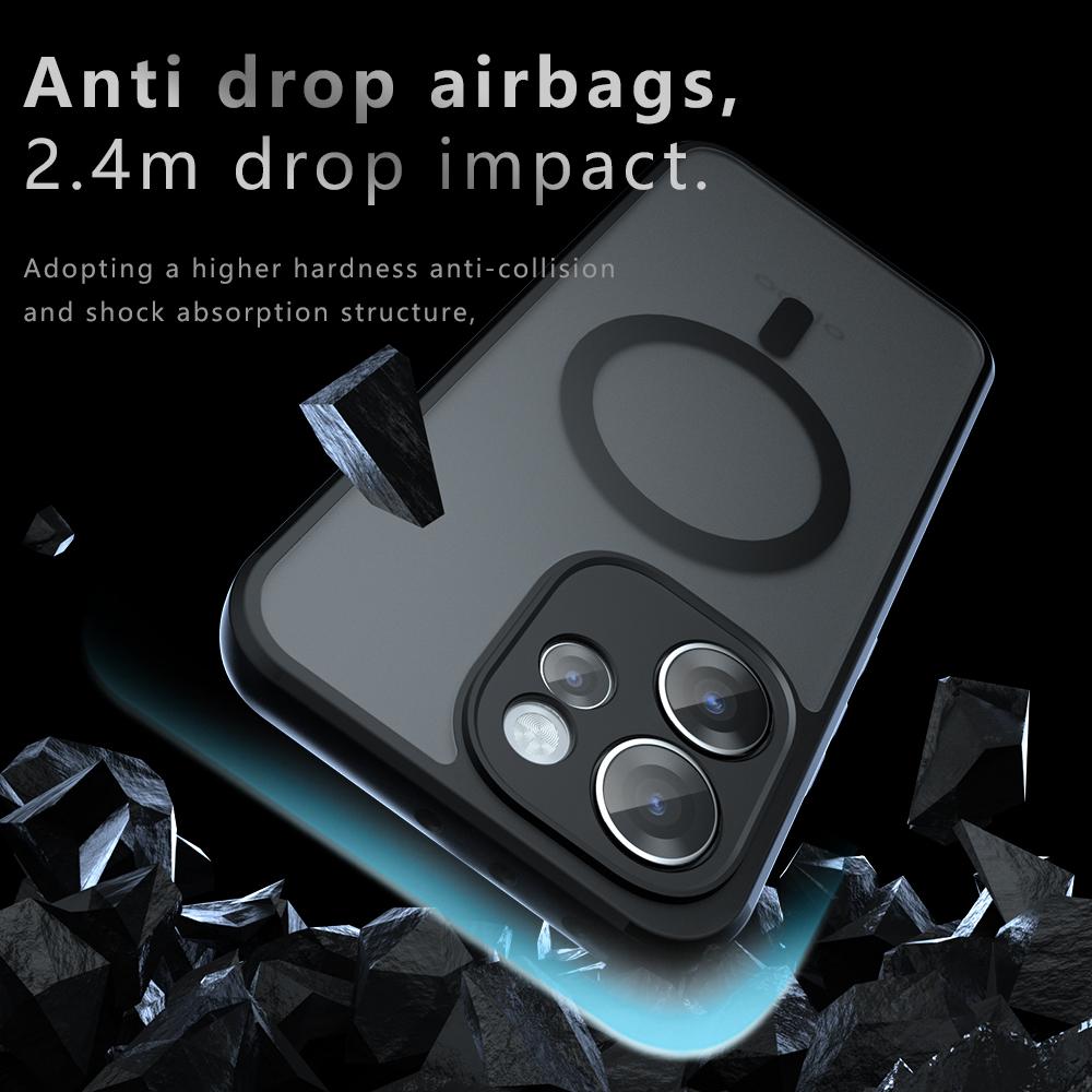 Pouzdro pro OPPO Reno15 Pro 5G Magnetické Bezdrátové Nabíjení TPU Rám Tvrdý Plast Průsvitný Matný Nárazuvzdorný Kryt na Telefon Fundas