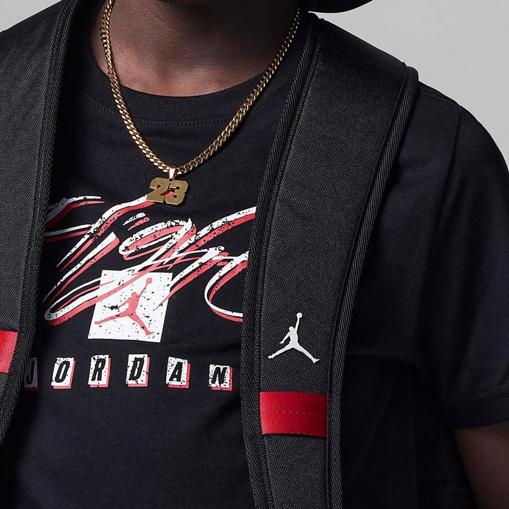 Jordan Flight Essential Graphic Print Casual Short-Sleeve T-Shirt Kids Tops Black FV2655-010