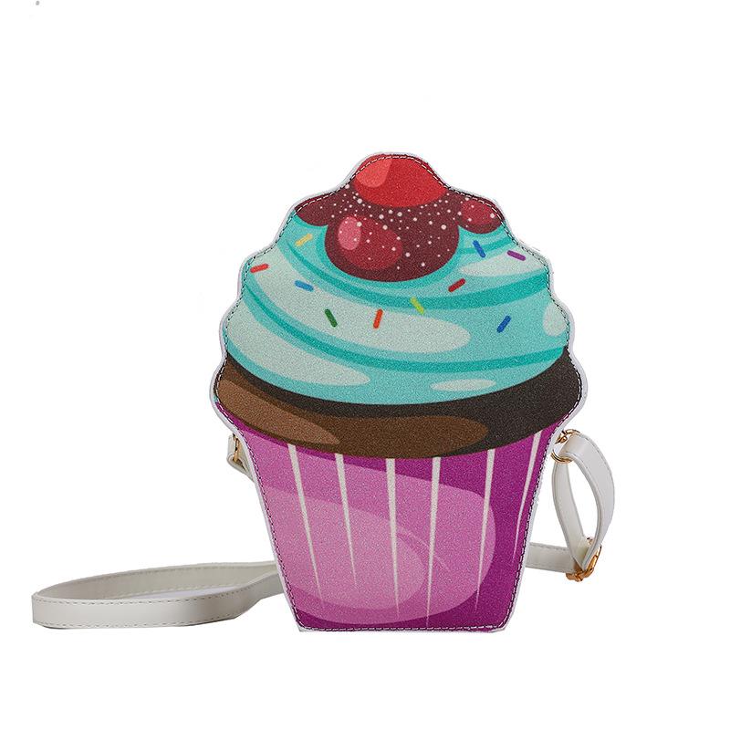 

Bags cartoon small bag 2025 new Mori sweet girl funny personality cake shoulder crossbody small round bag фіолетовий
