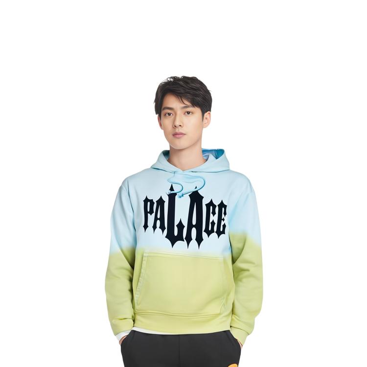Palace La Dye Hooded Sweatshirt With Letter Pattern Unisex Sweatshirts Blue Green P16HD060