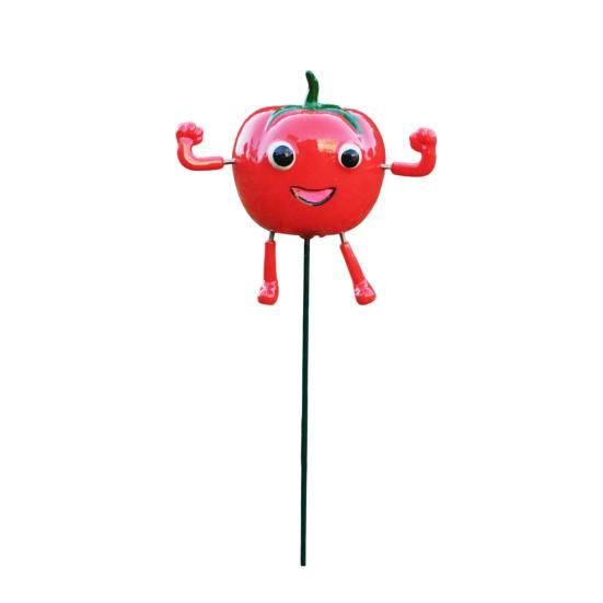 Decorative Metal Stakes Cute Cartoon Vegetables Resin Garden Stake, Funny Vegetable Character Figurine Yard Decor, Creative Whimsical Outdoor