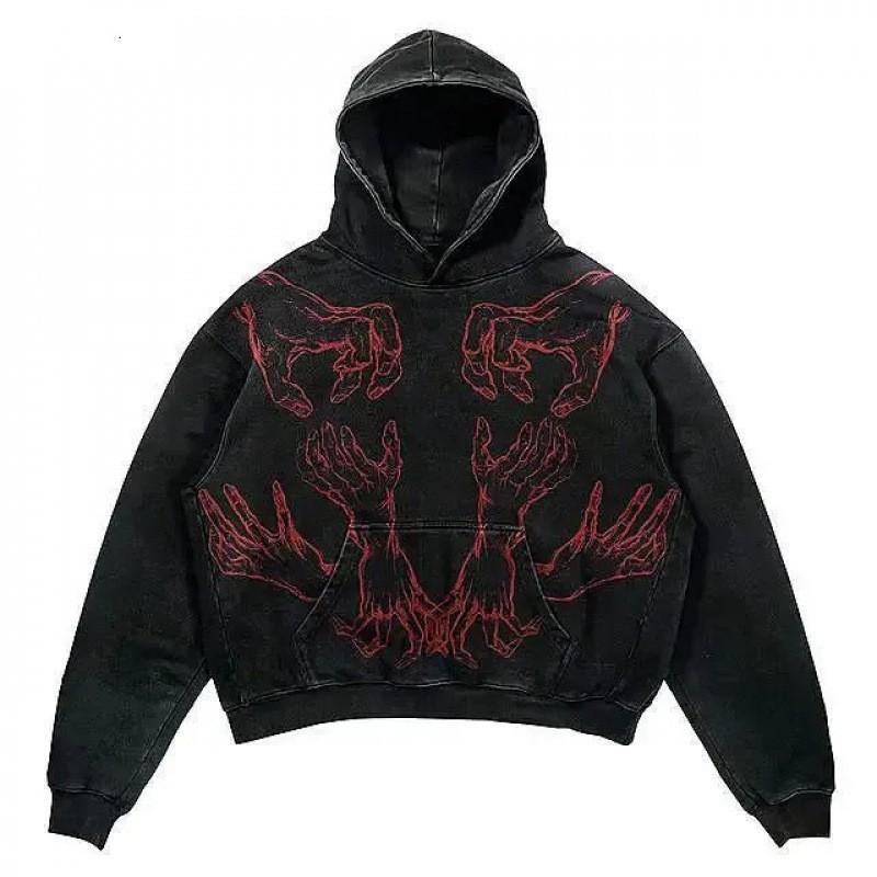 Amerikan Punk Kurukafa 3D Baskılı Kısa Kapüşonlu Sweatshirt Bol Kesim Erkek Kadın Sokak Giyimi