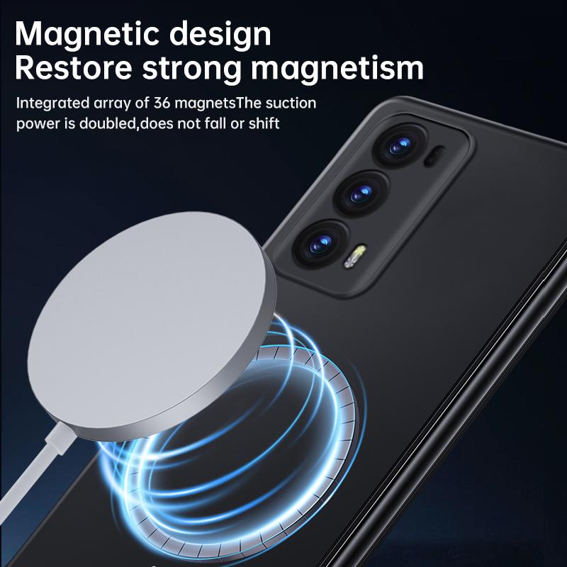 Cienka Matowa Skóra Do Magnetycznego Etui Dla Honor Magic V2 MagicV2 5G Bezprzewodowe Ładowanie Twardy Tylny Pokrowiec Capa