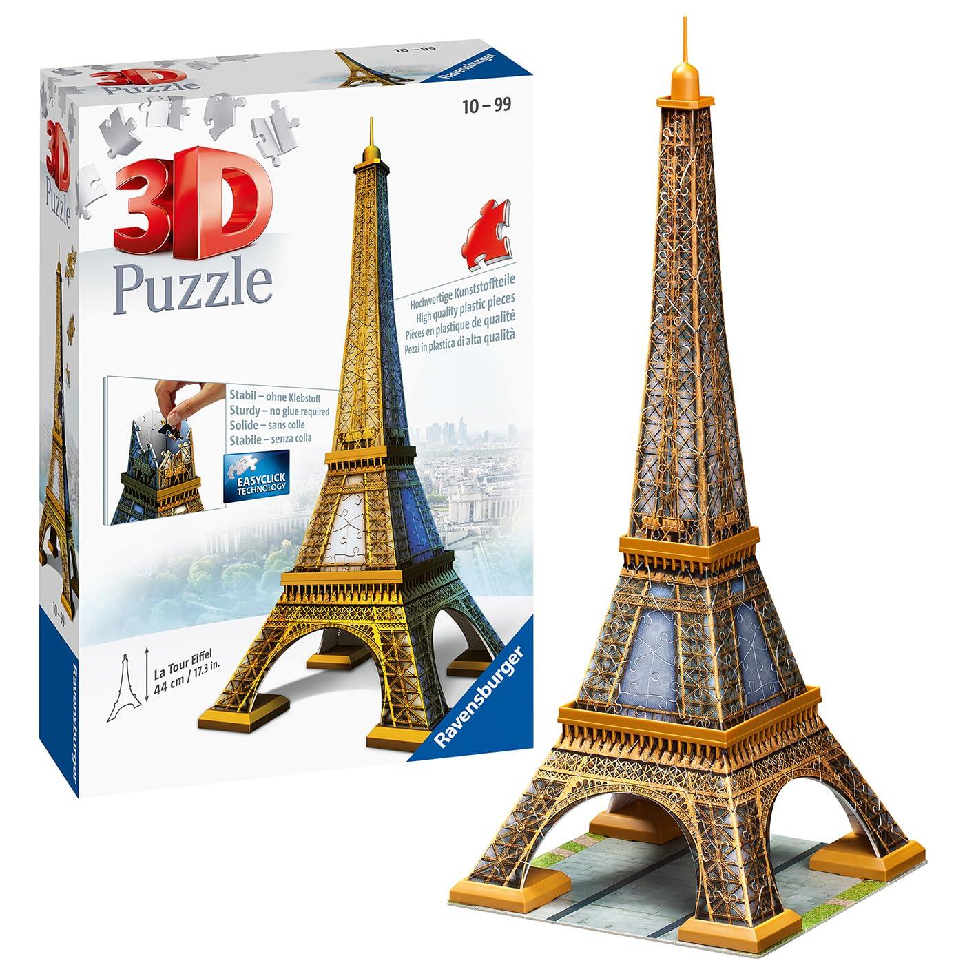 

Ravensburger 3D Puzzle, Eiffel Tower, 216 Pieces, Finished Size: 44cm Tall, 12556 2, Ages 12 and Up [Puzzle, 3D Puzzle, Gift (Birthday/Christmas)]