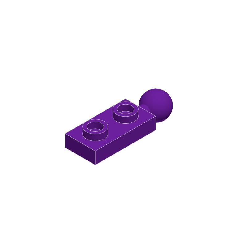 10PCS 22890 Plate Modified 1x2 with Tow Ball Block Moc Color Accessories Compatible with Brick DIY Children