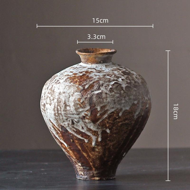 Ceramic Vase Handcrafted Kiln-transformed Earthenware Jars Flower Vase Flower Arrangement Accessories Ceramic Handicrafts