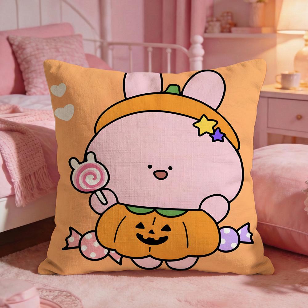 Asamimichaan AAsleeps Cute Cushion Cover Premium Comfort Reversible Pillow Cove Two In One Design For Any Room  Car Interior