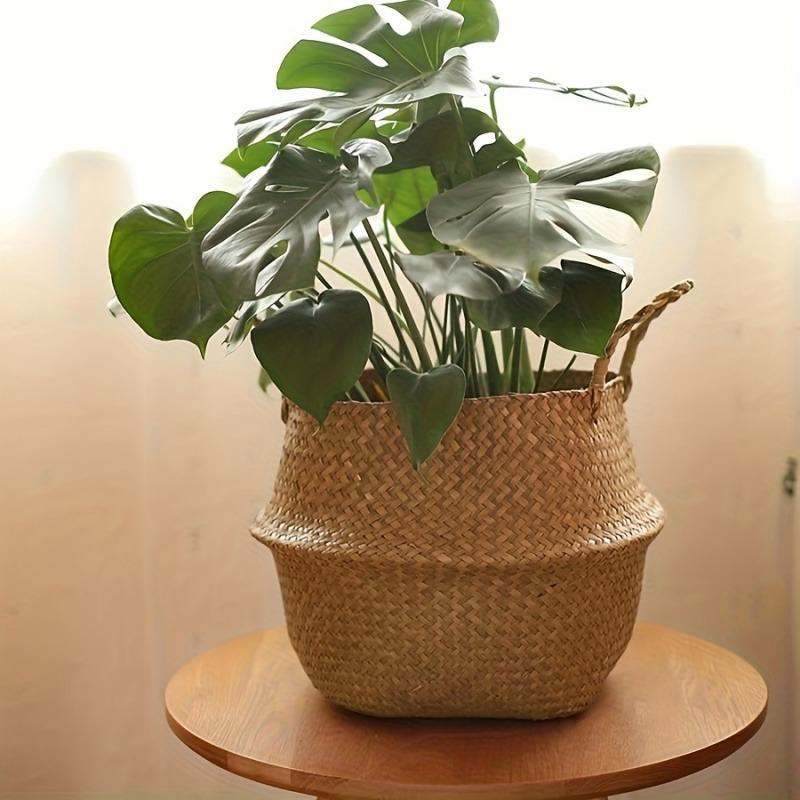 Hand-Woven Vase, Oval Standing Plant, Clothing and Home Decoration Storage Basket, Flower Pot Storage Basket