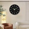 Contemporary Round Hanging Clock with Night Light Display Material And Lightweight for Bedroom