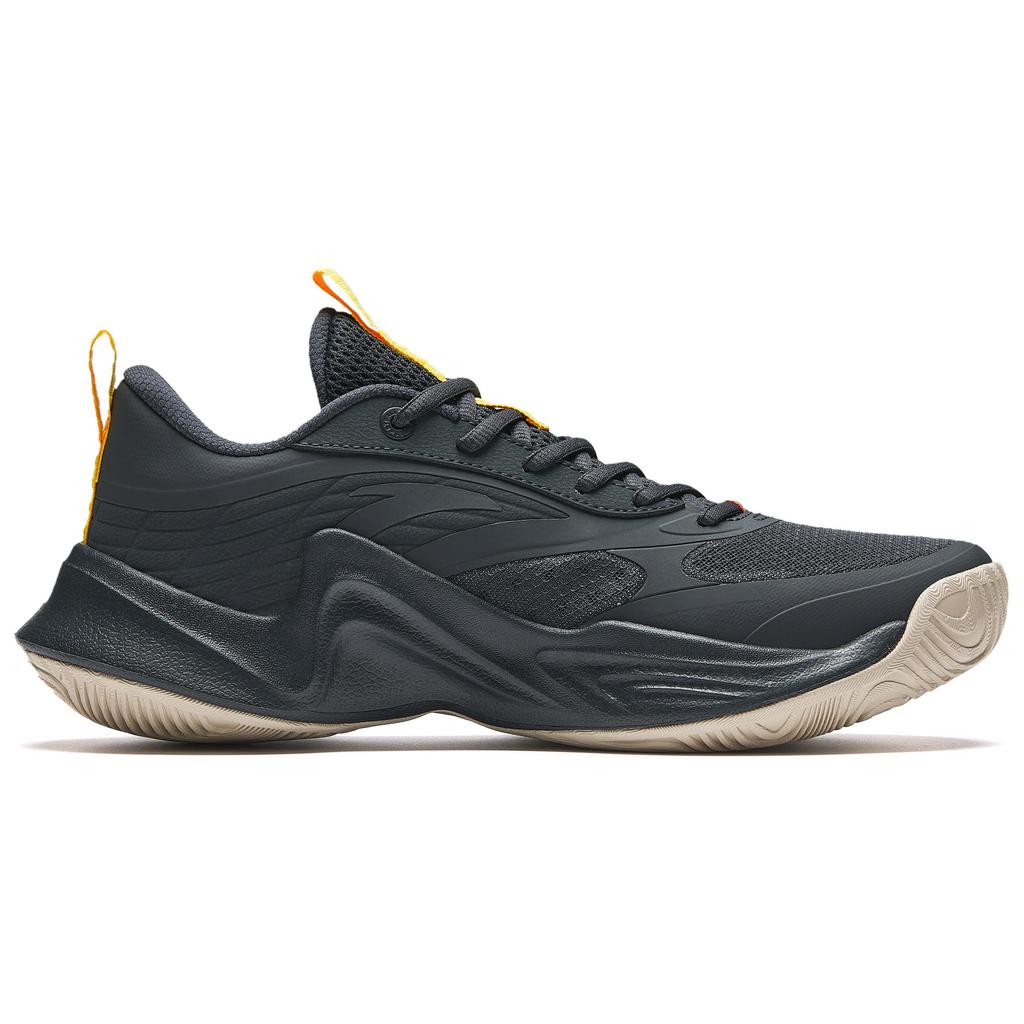 Anta Heat Wave Cement Nemesis Non-Slip Wear-Resistant Low-Top Basketball Shoes Men Sneaker Black Yellow 912421604S-4