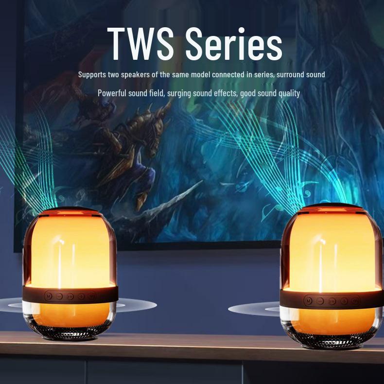 Bluetooth Smart Reconnection Mini Portable Outdoor Speaker with Subwoofer & Colorful Lights M9