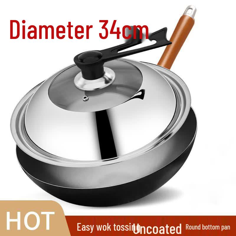 Zijin He Shi Seasoned Iron Non-Stick Wok