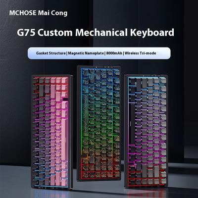 G75 mekanik klavye conta yapısı üç modlu tam tuş hot-swappable e-spor klavyesi