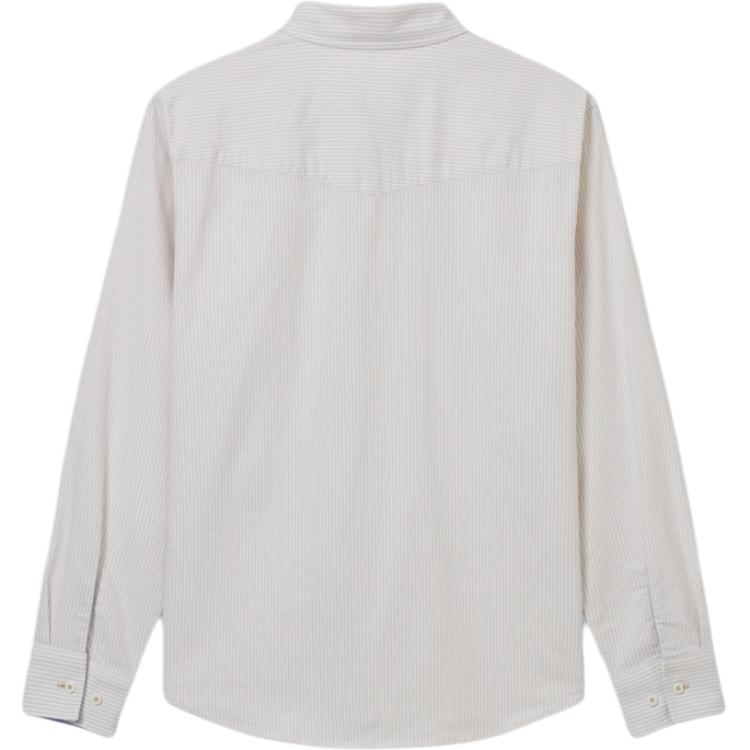 Levis Loose Casual Striped Soft Comfortable Polo Long Sleeve Shirt Men Shirts Brown White 0017V-0008