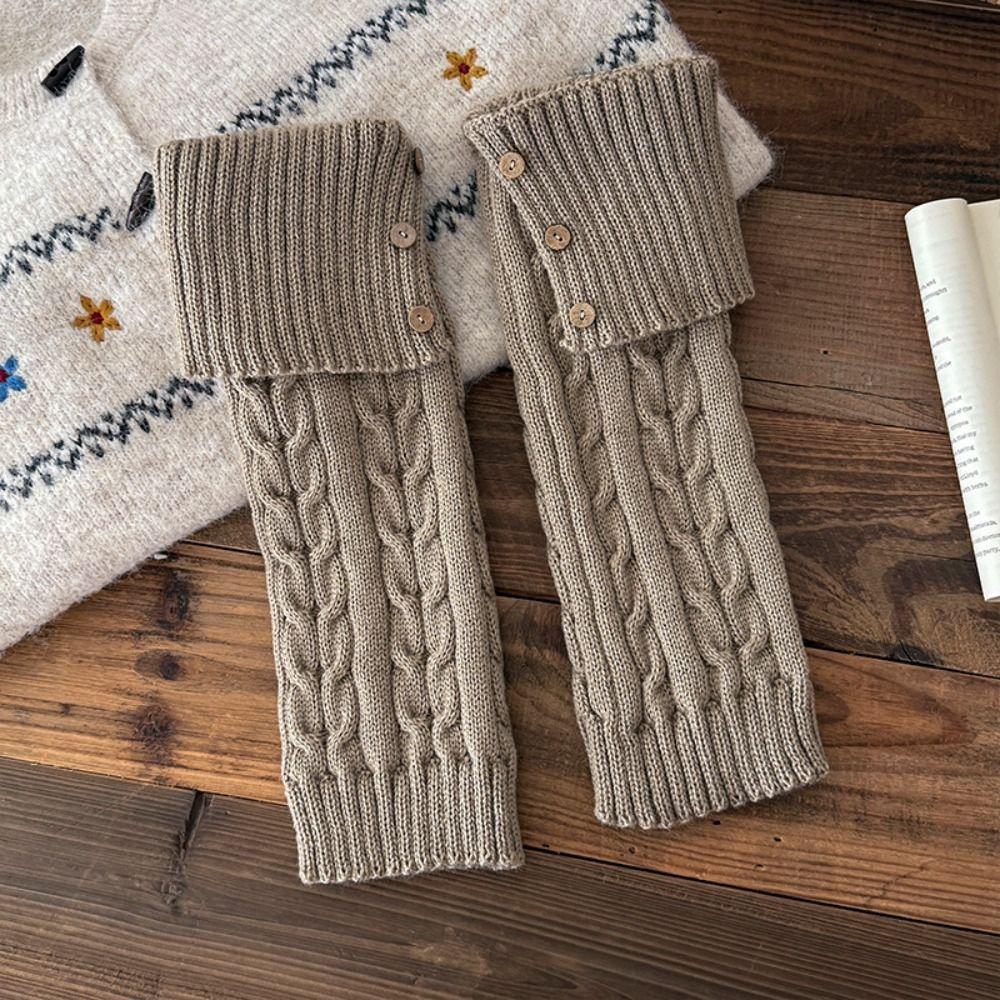 Solid Color Children's Leg Warmers Japanese Style Knitted Foot Cover Jk Kids Long Socks  Lady