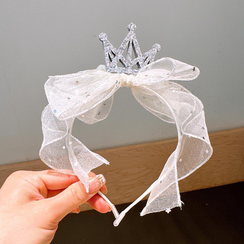 

Корейская повязка на голову в виде короны принцессы с бантом — бережное отношение к волосам, стильный дизайн