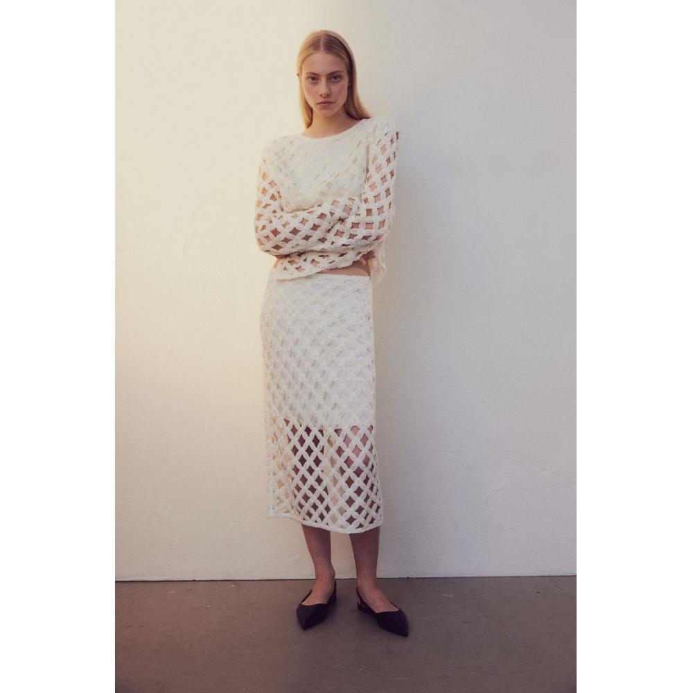 

Юбка-карандаш HM из бисера, белая