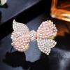 Diamond-encrusted Bow Brooch, Elegant and Refined for Women, Pearl Brooch, Fashionable and Anti-glare Pin