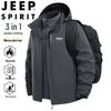 JEEP SPIRIT Men's 3-in-1 Thickened Casual Outdoor Jacket