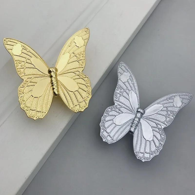 1 sztuka Vintage 3D Motyl Uchwyt do Szafki Retro Stop Cynku Gałki do Drzwi Szafki Kuchennej Szuflady Garderoby Meble Dekoracyjne