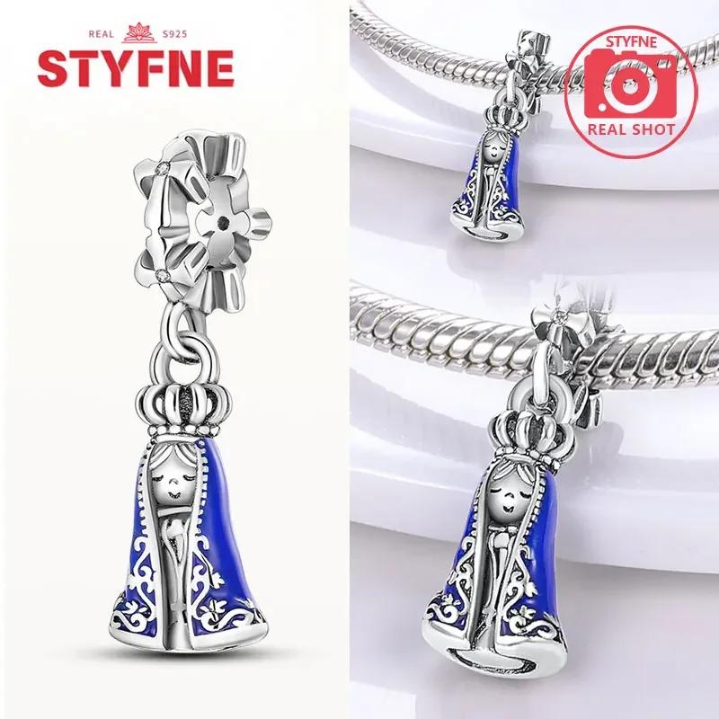 Copperour Lady Charm Bead The Virgin Mary Dangle Fitoriginal Bracelet Pendants Jewelry Marking Fine Gift For Women