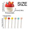 Creative Mushroom Fruit Fork Anti-scald Cute Toothpick with Holder  Household