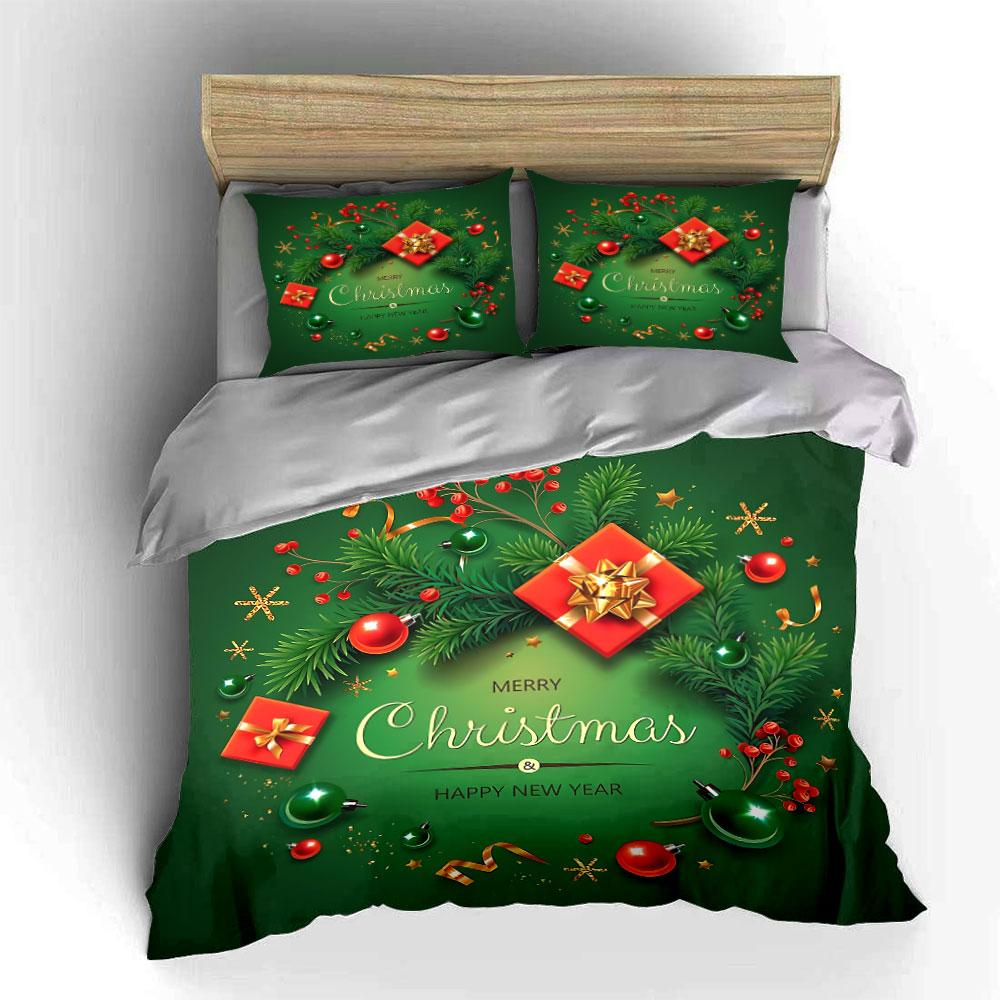 Christmas Tree Gift Decorations Bedding Duvet Cover Set Duvet Cover Pillowcases (1*Duvet Cover 2*Pillowcases, without duvet insert)