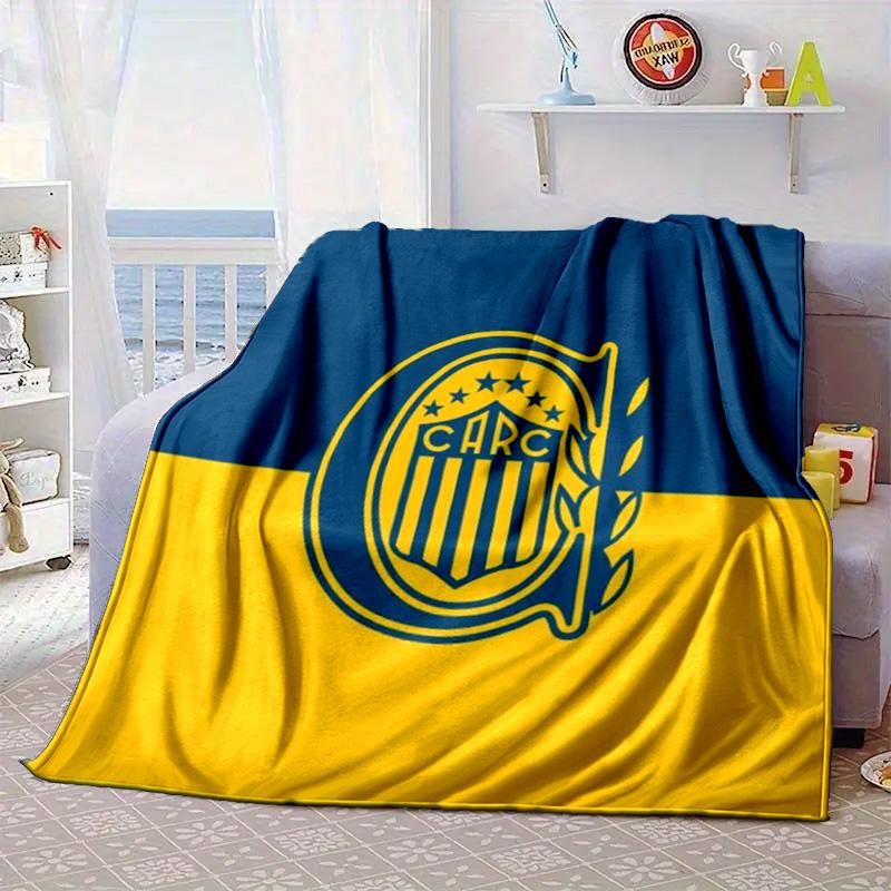 Rosario Central Crest Portable Blanket/Soft Blanket Bedding Blanket Suitable for Travel Camping Living Rooms Offices Sofas Fan Gifts