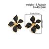 SHIXIN Trendy Sweet Cute Drip Oil Flower Stud Earrings Women Exquisite Flower Piercing Earring Couple Wedding Party Jewelry Gift