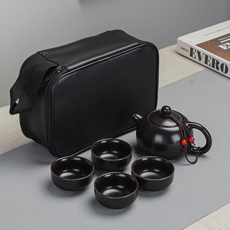 

Portable Ceramic Travel Kung Fu Tea Set Real Estate Souvenir Simple Mini