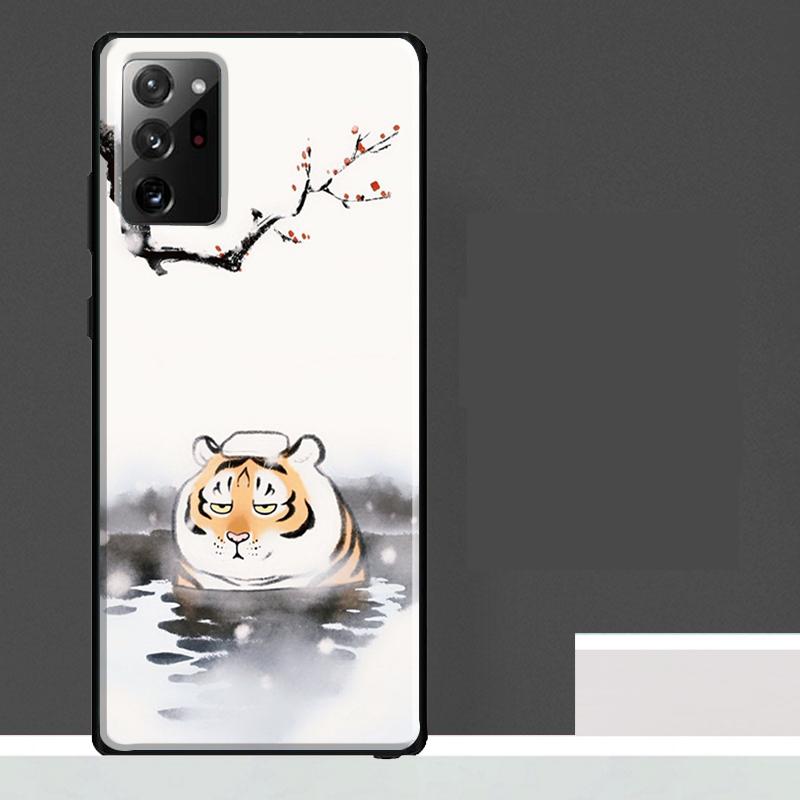 Fat Tiger Cartoon Funny Case For Samsung Galaxy S24 Ultra S23 S22 S21 S25 Ultra S9 S10 S20 Plus S25 FE Phone Cover