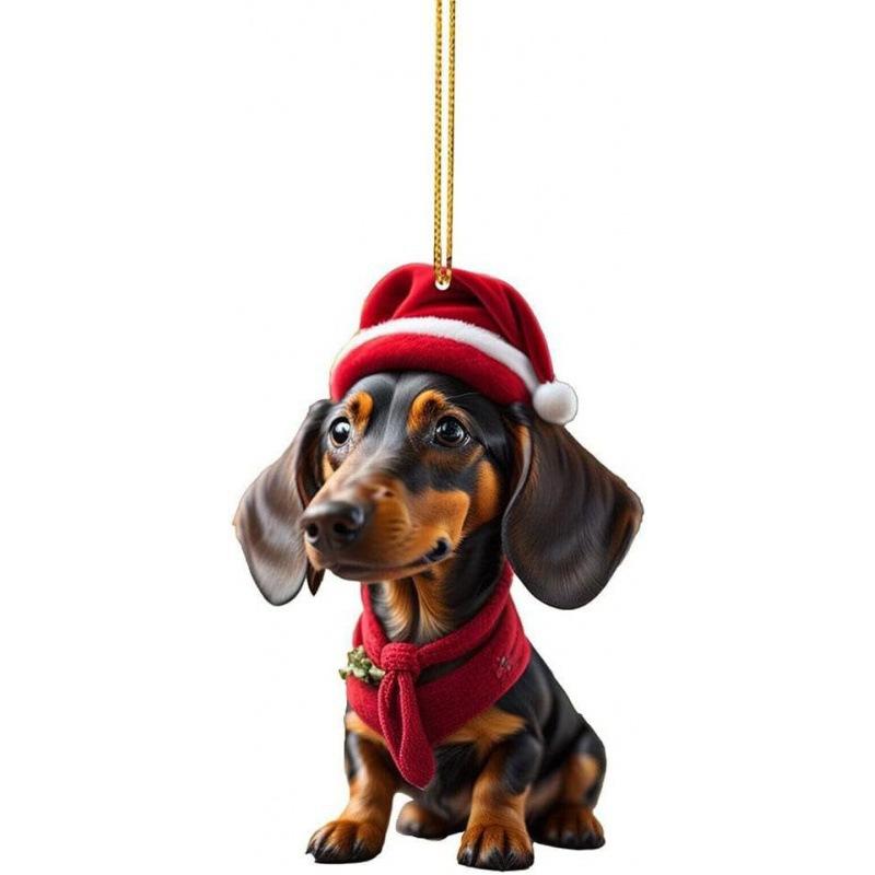Hanging Pendant Car Xmas Tree Ornament Dog Ornaments Hanging Dog Hanging Pendant For Pet Lovers Christmas Seasonal Display